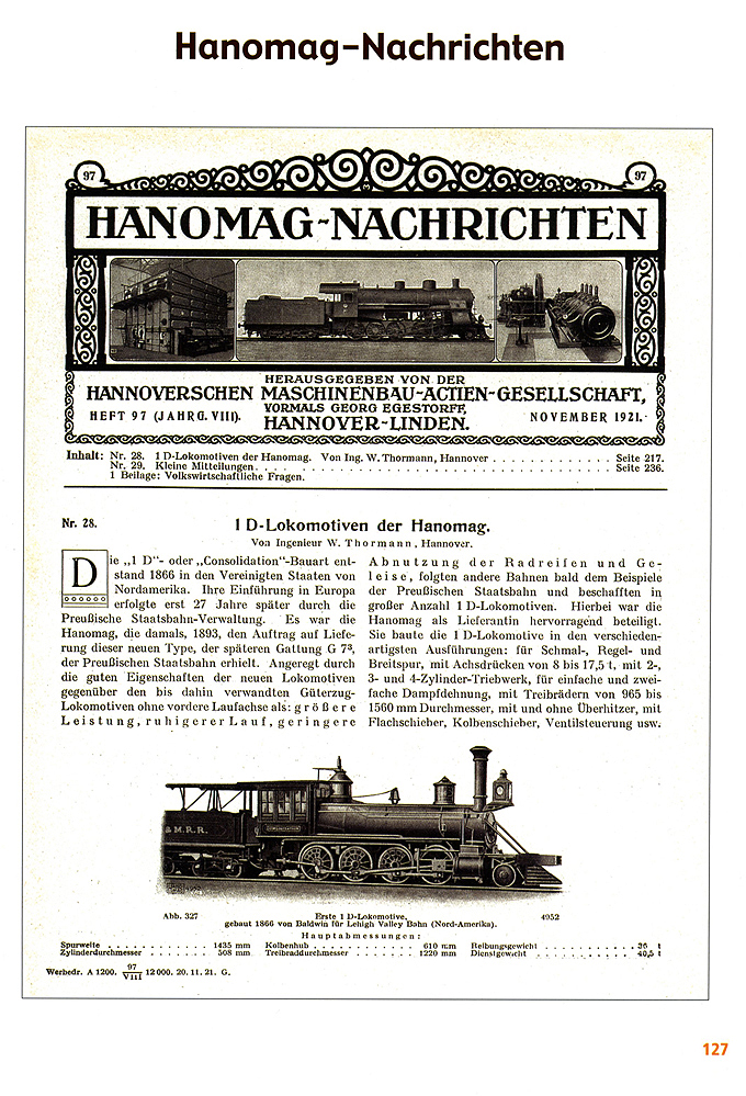 Lothar Spielhoff: Hanomag Lokomotiven
